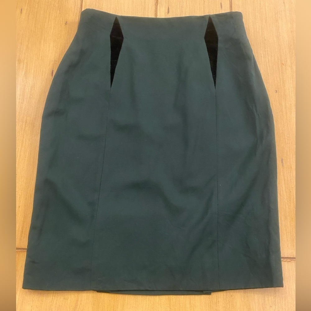 Escada Women’s Wool Green Black Lined Knee Length Skirt Classic Business M - Picture 13 of 13